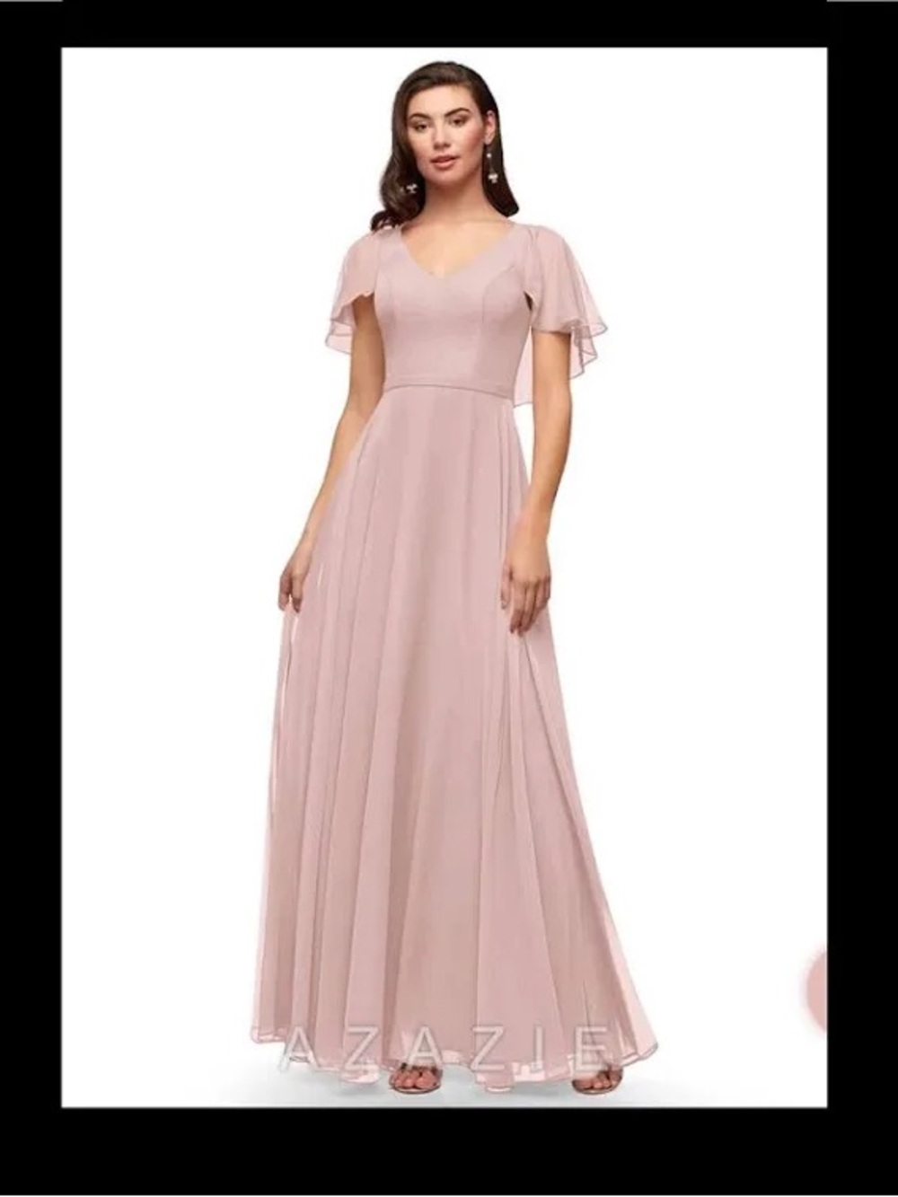 Azazie Black Flowing Wedding bridesmaid Dress - Picture 9 of 10
